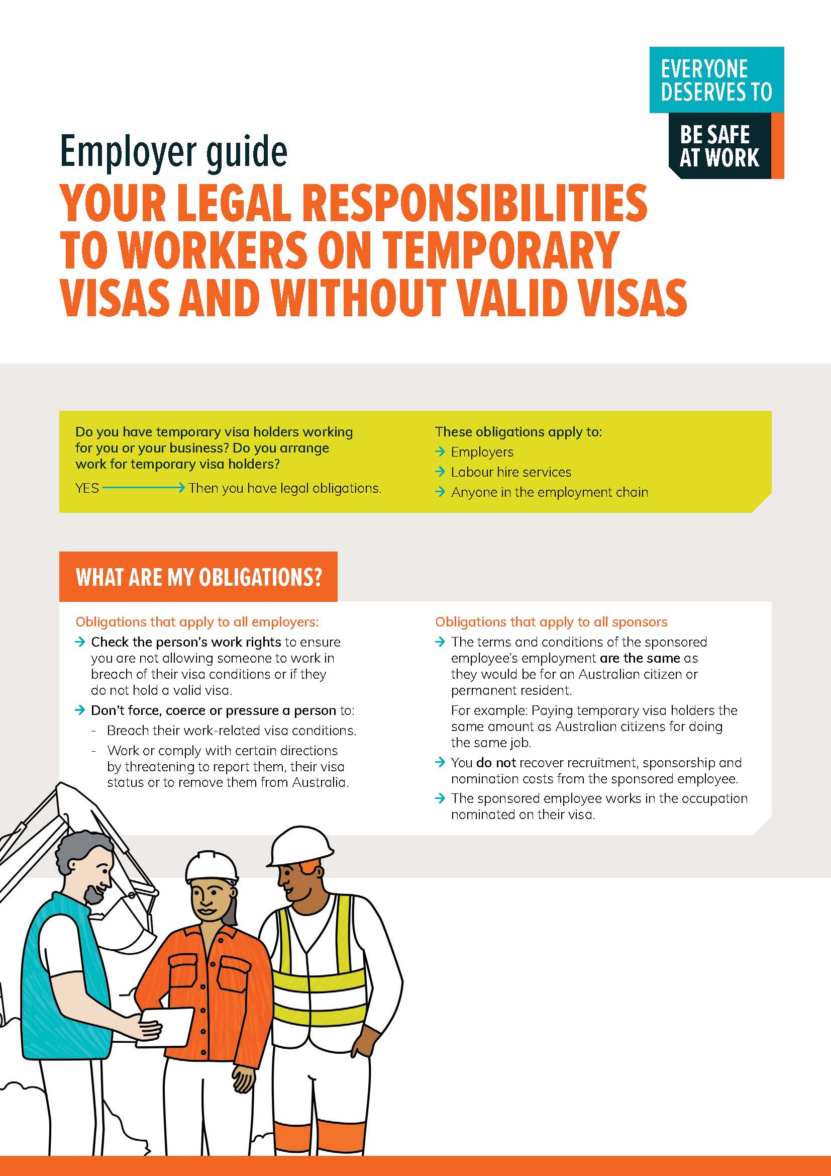 Employer guide – Your legal responsibilities to workers on temporary visas and without valid visas thumbnail