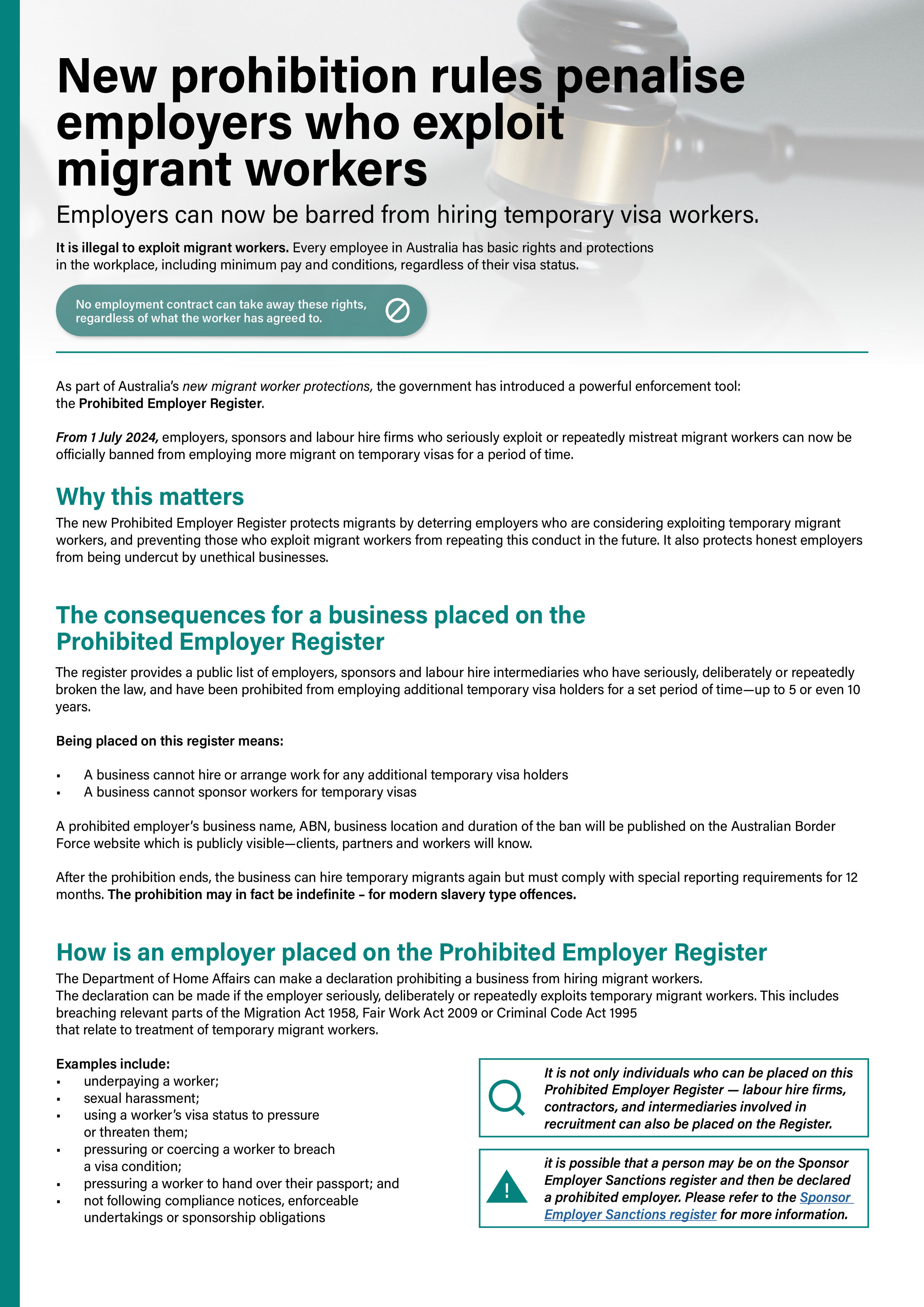 New Prohibition Rules – Employer Factsheet thumbnail